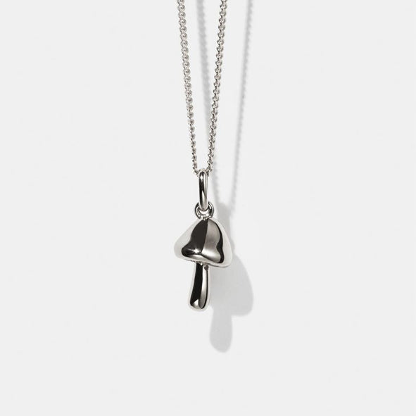 MEADOWLARK - Sterling Silver Mushroom Charm Necklace
