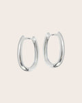 Sterling Silver Oval 'Huggie' Hoop Earrings