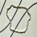 Sterling Silver White Keshi Pearl Necklace