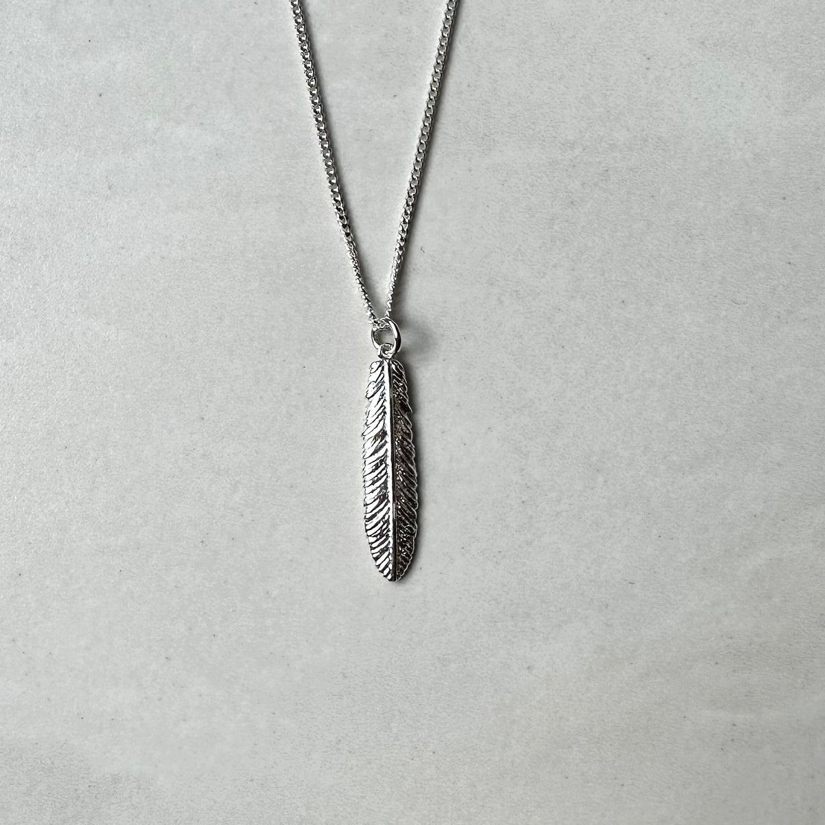 Sterling Silver 'Piwakawaka' Fantail Feather Necklace