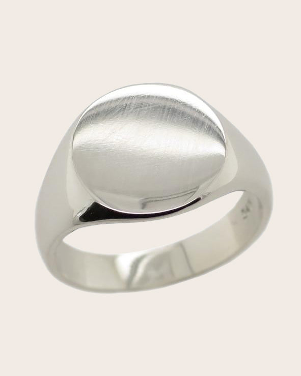Sterling Silver Medium Round Signet Ring