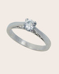 9ct White Gold 0.513ct Round brilliant cut diamond solitaire ring