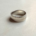 Sterling Silver & 18ct White Gold Gents Band