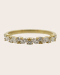 9ct Yellow Gold Marquise & Round Brilliant Cut Diamond Band