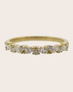 9ct Yellow Gold Marquise & Round Brilliant Cut Diamond Band