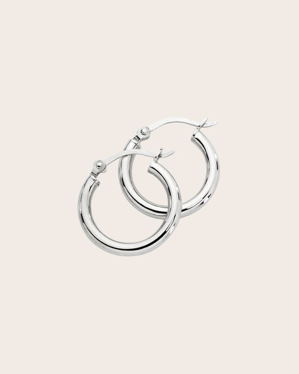 Sterling Silver 2mm Small 'Tube' Hoop Earrings