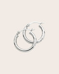 Sterling Silver 2mm Medium 'Tube' Hoop Earrings