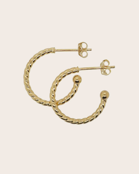 9ct Yellow Gold Large Twisted Hoop Earrings