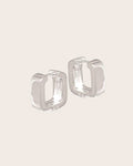 Sterling Silver Square 'Huggie' Hoop Earrings