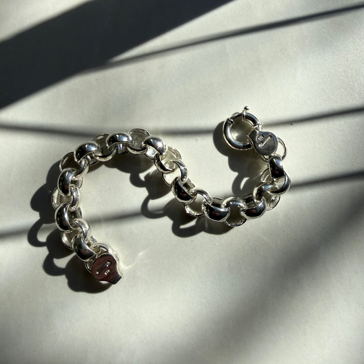 Sterling Silver B12 Round Belcher Bracelet