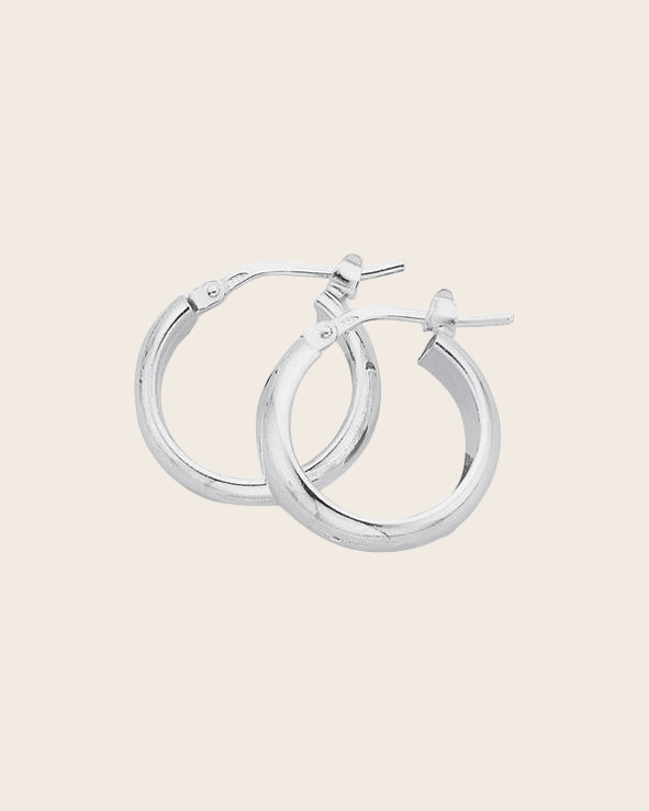 Sterling Silver 3mm Half Round Hoop Earrings