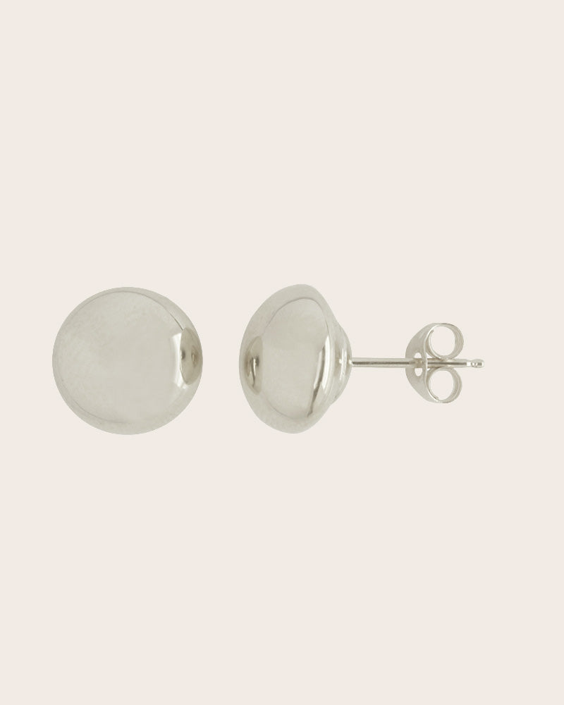 Sterling Silver 8mm Button Stud Earrings