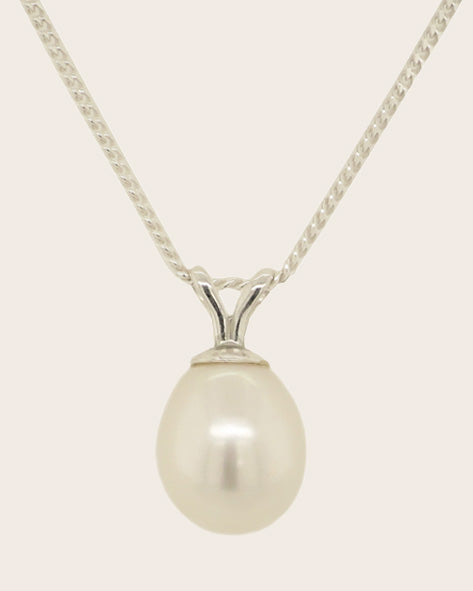 Sterling SIlver & White Cultured Freshwater Pearl Necklace