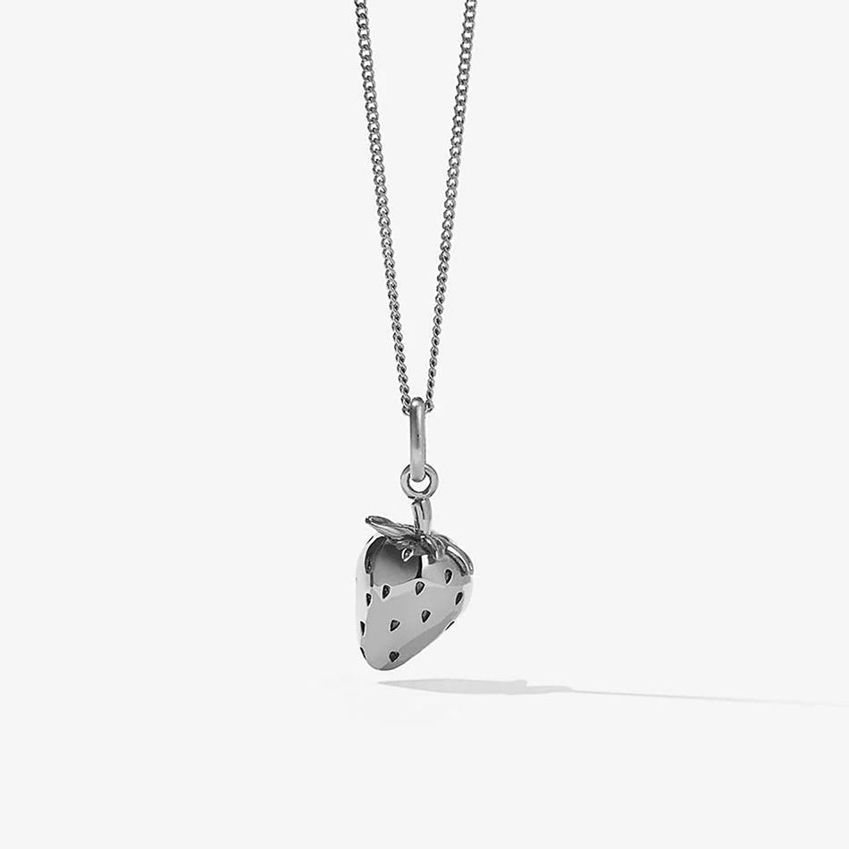 Meadowlark - Sterling Silver Strawberry Charm Necklace