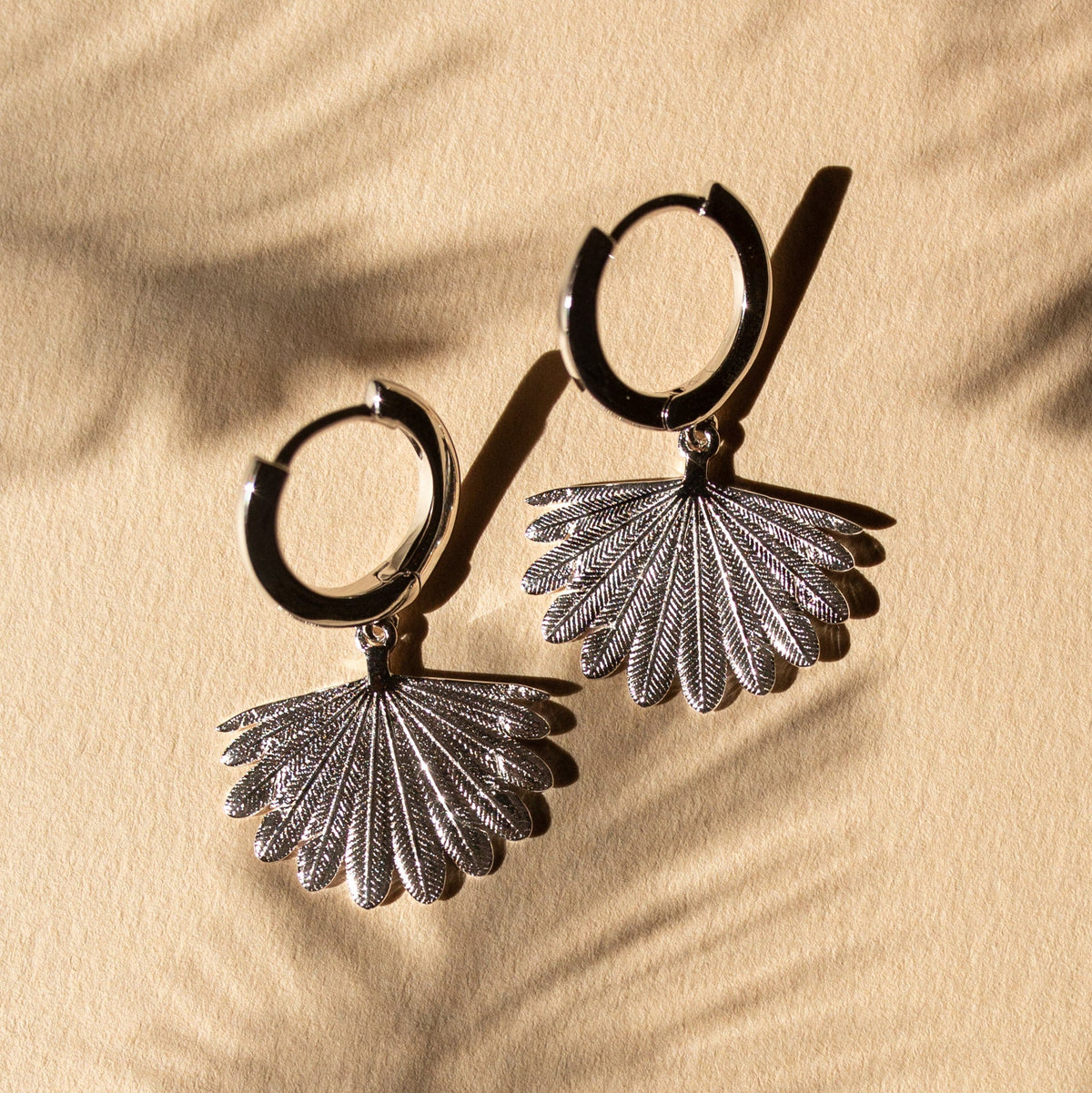 BOH RUNGA - Sterling Silver Feather Kisses Huggie Earrings