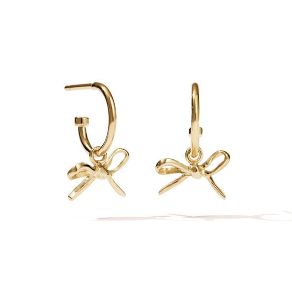 MEADOWLARK - Sterling Silver Gold Plated Bow Signature Hoop Earrings