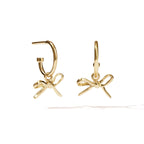 MEADOWLARK - Sterling Silver Gold Plated Bow Signature Hoop Earrings