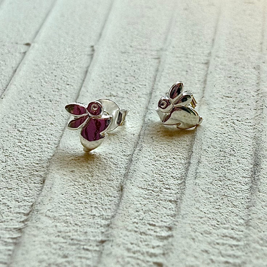 Sterling Silver Bunny Stud Earrings