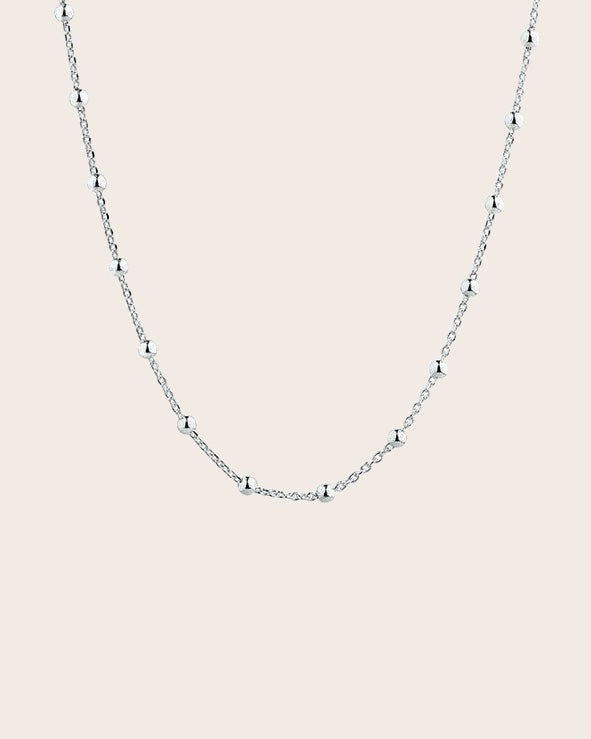 Sterling Silver Cable & 3mm Ball Chain Necklace