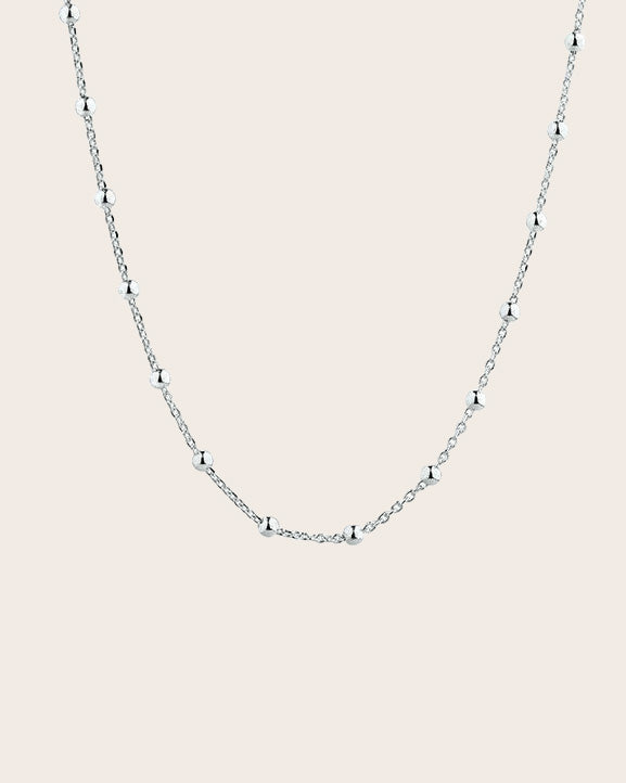 Sterling Silver Cable & 5mm Ball Chain Necklace