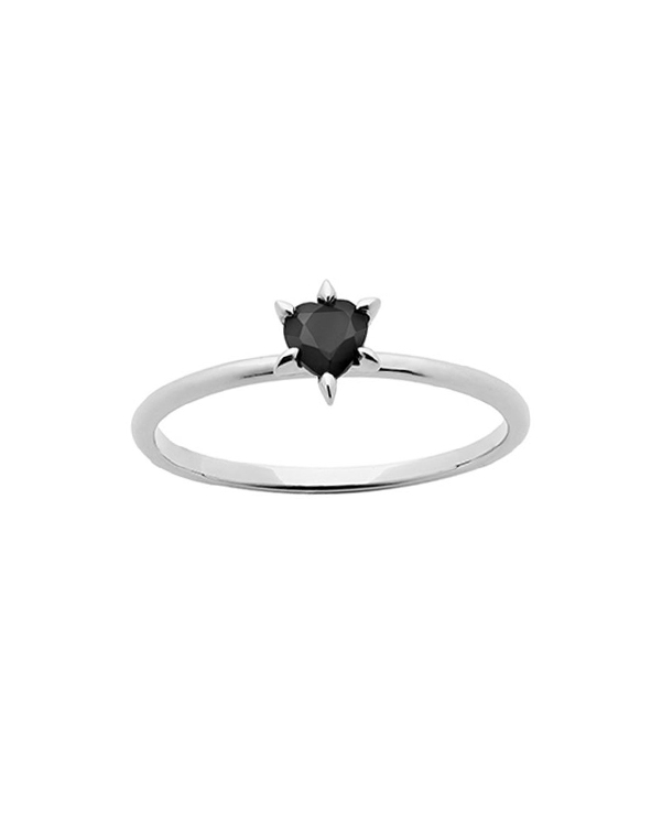 KAREN WALKER - Sterling Silver & Black Onyx Mini Cupid's Heart Ring