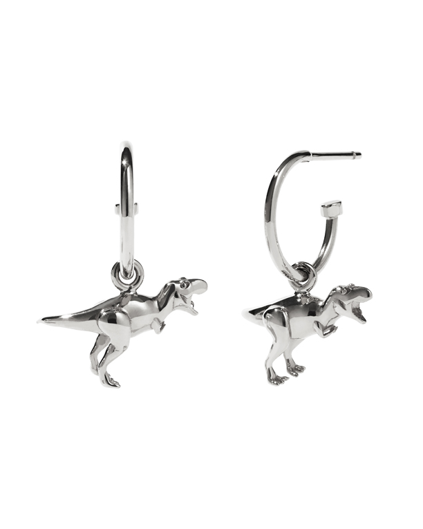 Meadowlark - Sterling silver Dinosaur Signature Hoops