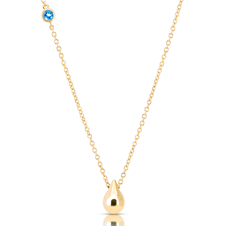 BOH RUNGA - Sterling Silver Yellow Gold Plated Drop in the Ocean Necklace