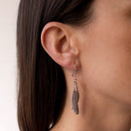 Boh Runga - Sterling Silver Duo Miro Miro Feather Earrings