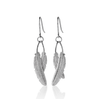 Boh Runga - Sterling Silver Duo Miro Miro Feather Earrings