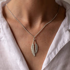 BOH RUNGA - STERLING SILVER DUO MIROMIRO FEATHER NECKLACE