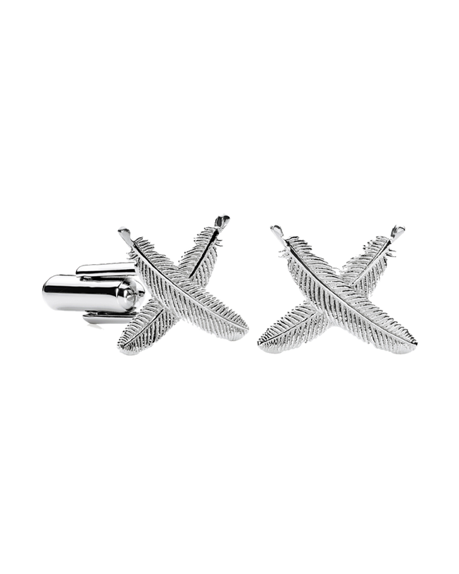 Boh Runga - Sterling Silver Feather Kisses Cufflinks