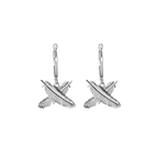 BOH RUNGA - Sterling Silver Feather Kisses Huggie Earrings