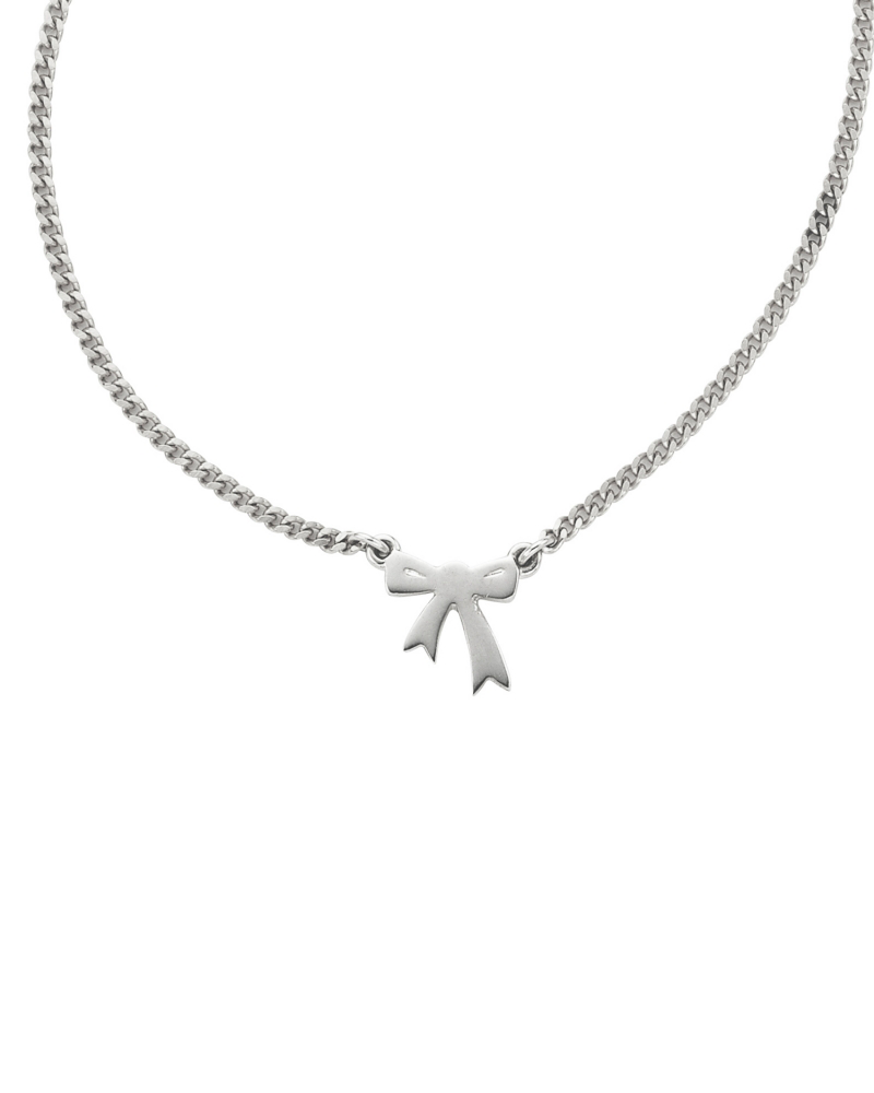 KAREN WALKER - STERLING SILVER MINI BOW NECKLACE