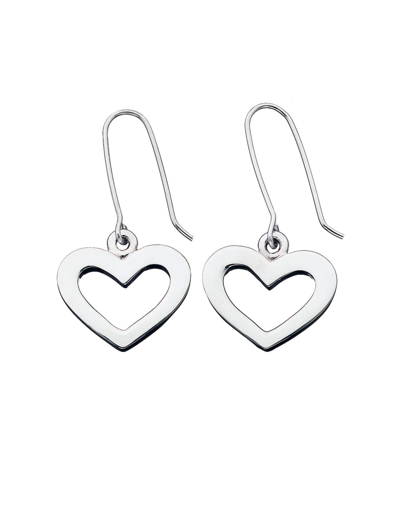 KAREN WALKER - STERLING SILVER HEART EARRINGS