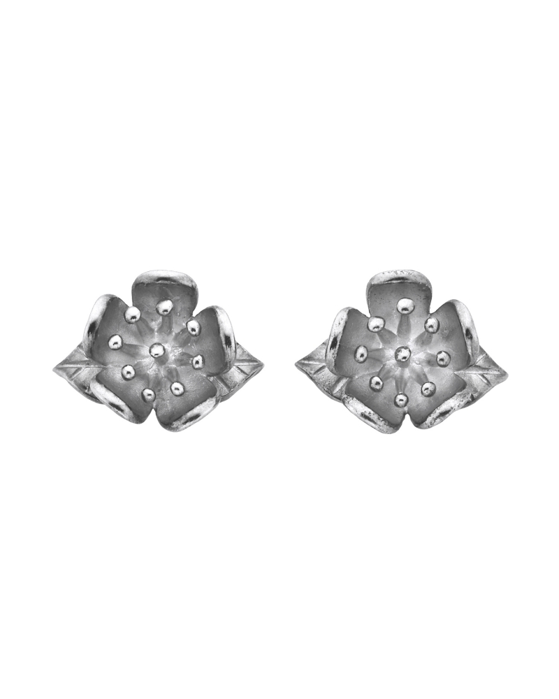 KAREN WALKER - STERLING SILVER SINGLE FLOWER STUDS