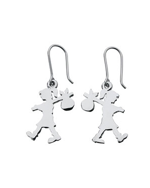 KAREN WALKER - STERLING SILVER RUNAWAY GIRL EARRINGS