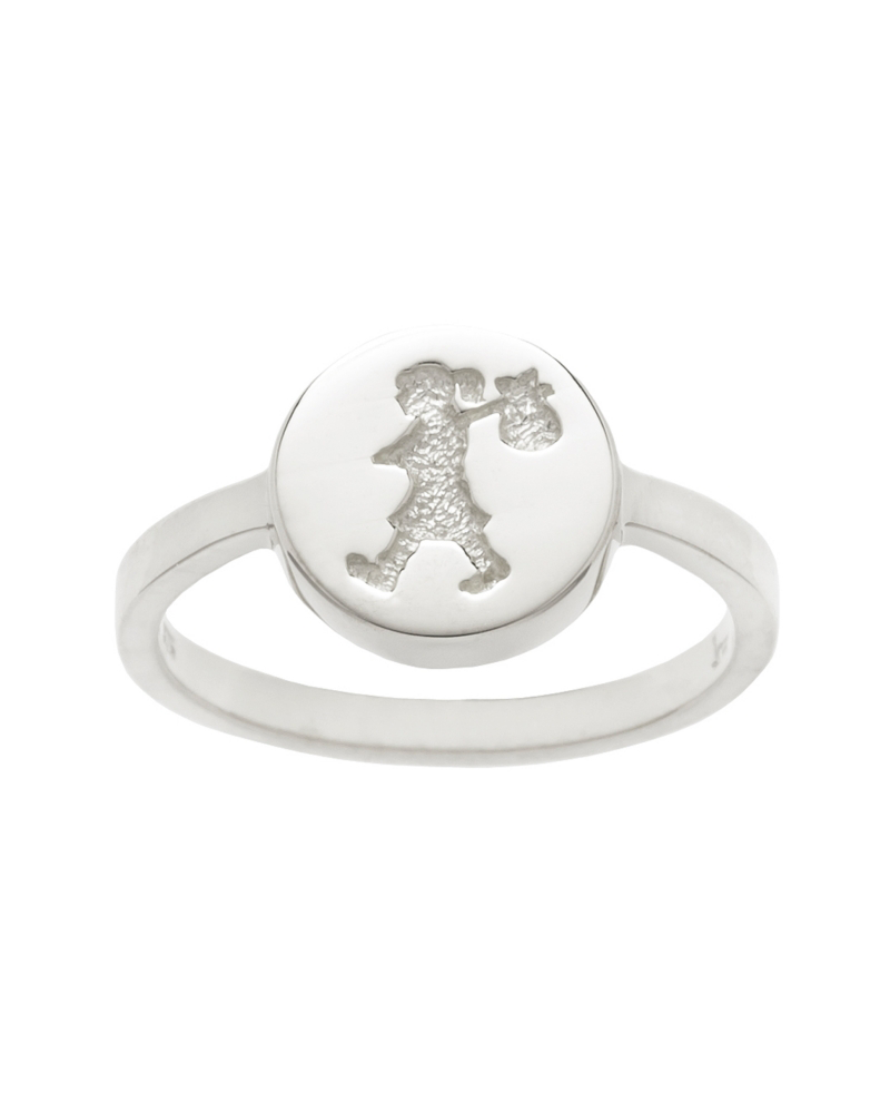 KAREN WALKER - STERLING SILVER RUNAWAY STAMP RING