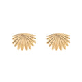 Boh Runga - Sterling Silver Yellow Gold Plated Mini Fan Tail Stud Earrings