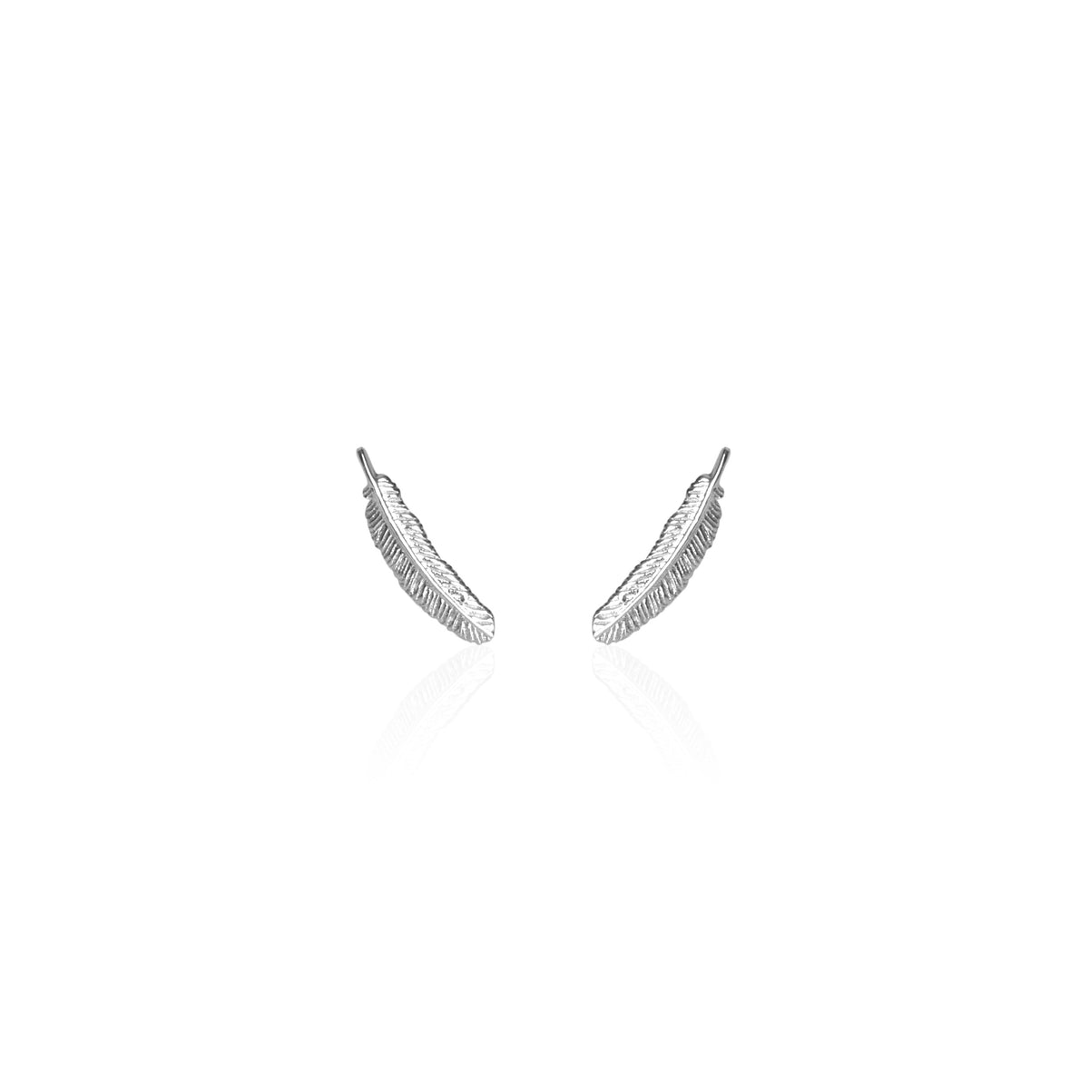 BOH RUNGA - Sterling Silver Miromiro Feather Studs