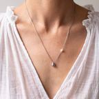 BOH RUNGA- Sterling Silver Drop in the Ocean Pearl Moon Glow Pendant