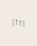 Sterling Silver Small Square Flat 'Huggie' Hoop Earrings