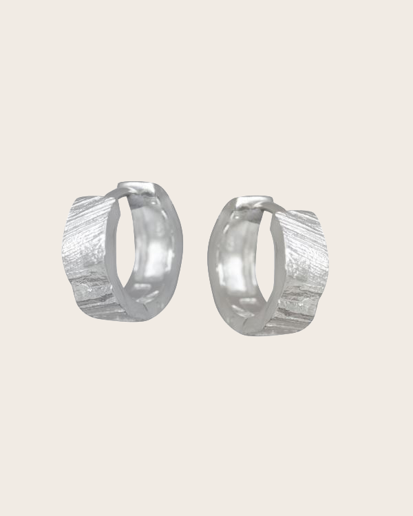 Sterling Silver Textured/Plain Huggie Earrings