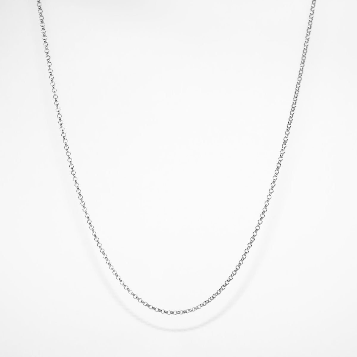 9ct White Gold 'B0.5' Round Belcher Chain