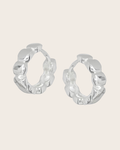 Sterling Silver Scallop Huggie Earrings