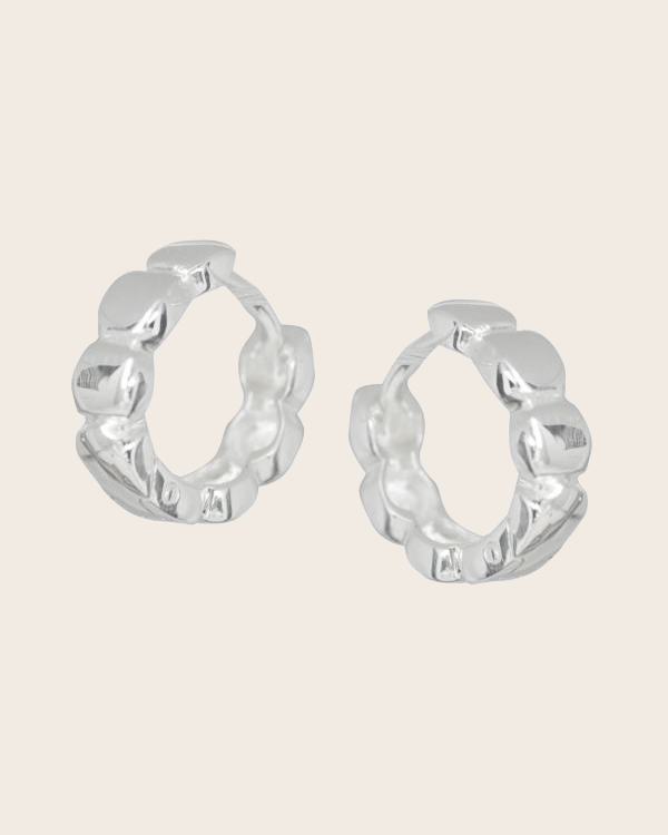 Sterling Silver Scallop Huggie Earrings