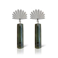 BOH RUNGA - Sterling Silver Pounamu Piwakawaka Drop Earrings