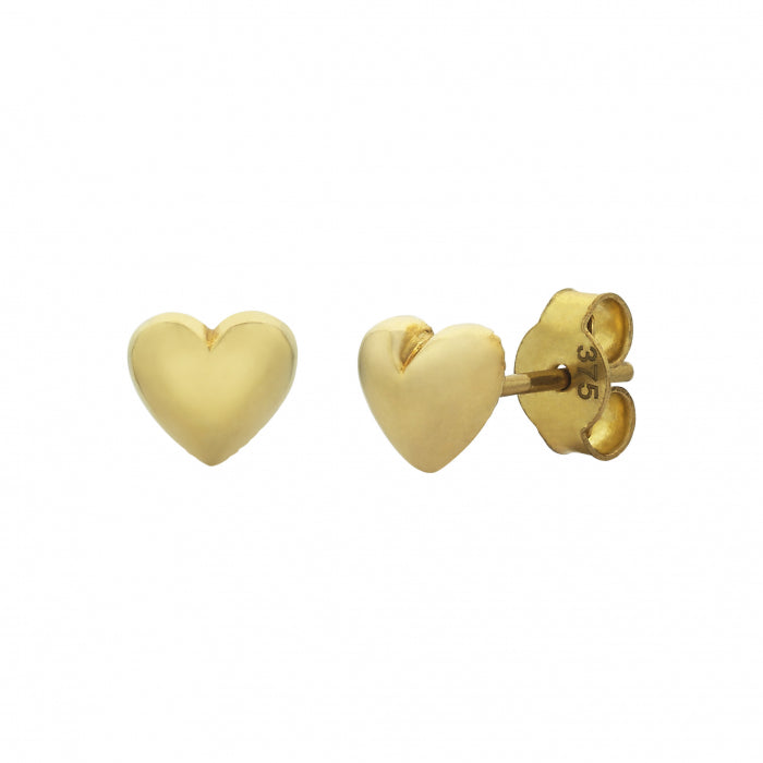 9ct Yellow Gold Heart Stud earrings