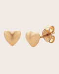 9ct Rose Gold Heart Stud Earrings