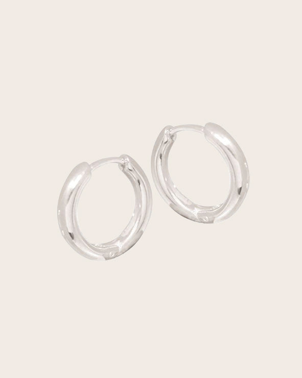 Sterling Silver 3mm Small Tube 'Huggie' Hoop Earrings
