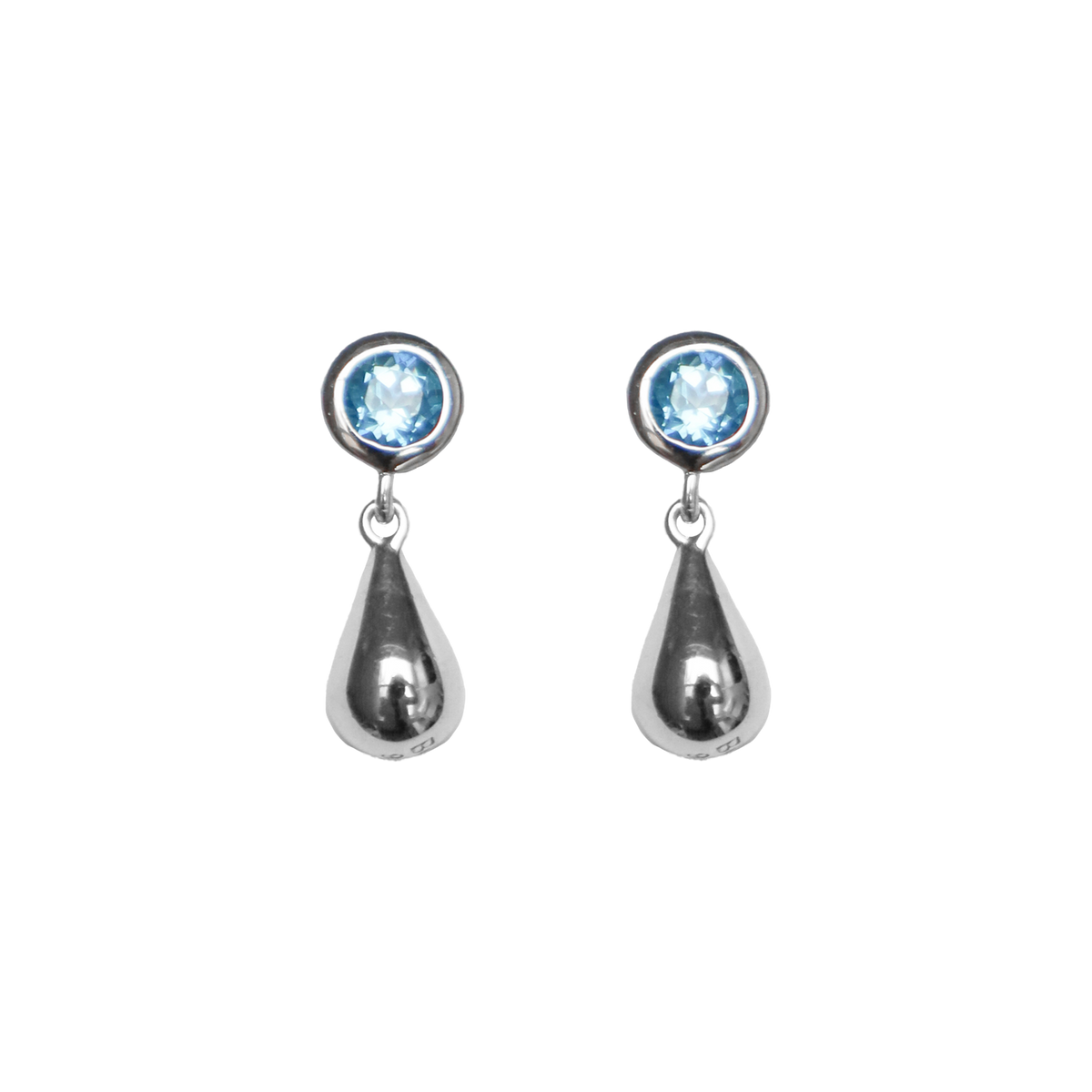 BOH RUNGA - Sterling Silver Drop in the Ocean Topaz Stud Earrings